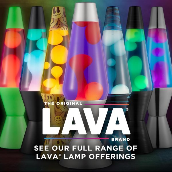 Lava The Original Lamp - 14.5'' Vinyl Record Grooved Base - Classic Liquid Motion Lamp - Yellow and Blue Liquid - Item #2020 (Amazon Exclusive)